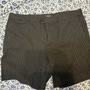 Banana Republic Men's Black Linen Pinstriped Shorts